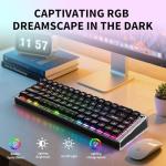 Einperr Wireless Mechanical Keyboard, 65% Hot Swappable Custom Keyboard with RGB Backlit, Pre-lubed Lulu Switches,2.4GHz/USB-C/BT5.0 Mechanical Gaming Keyboards
