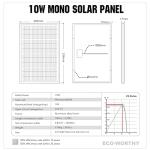 ECO-WORTHY 10W Solar Panel Battery Charger Portable for Charging 12V Battery or Vehicle Gate Opener,Electrical Fence Chicken Coop Lawn Tractor Boat