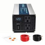 WZRELB 500W Pure Sine Wave Inverter 12V DC to 110V 120V AC Power Converter with LED Display, Off-Grid Portable Power Inverter with 2 AC Outlets for Home, RV, Truck, Camping