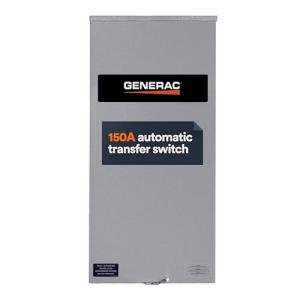 Generac 150 Amp Single Phase Generator Automatic Transfer Switch - Service Entrance Rated - NEMA 3R Outdoor Rated Aluminum Enclosure - Power Management for Indoor and Outdoor Use
