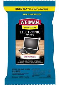 Weiman Disinfecting Electronic Wipes - Safely Clean Your Screen, Laptop, Computer, TV, Equipment-Electronic Cleaner Wipes