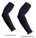 YISEVEN Sports Compression Arm Sleeves Youth Football Basketball Shooting Shooter volleyball Baseball Running Sun protection UV Cooling UPF 50 3/4 Half Long Kids Boy girl - Black 1 Pair