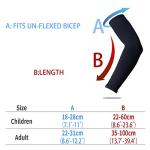 YISEVEN Sports Compression Arm Sleeves Youth Football Basketball Shooting Shooter volleyball Baseball Running Sun protection UV Cooling UPF 50 3/4 Half Long Kids Boy girl - Black 1 Pair