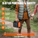 Portable Power Station, 600W (1200W Peak) 299Wh LiFePO4 Solar Generator Pure Sine Wave 110V AC Car Outlets PD 60W QC3.0 Backup Power Supply Bank for Camping, Blackout, CPAP