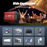 FOVAL 1500W Pure Sine Wave Inverter 12V DC to 110V AC Converter, 3000W Peak Power Inverter with LCD Display and 2 AC Outlets for Home, RV, Truck, and Off-Grid Solar System, Remote Controller