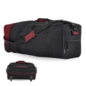 Travelers Club Expandable Rolling Travel Duffel Bag, Red, 32-Inch