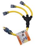 Prime GC130802, Yellow, Line Stow Adapter, 30 A, 3 12/3 AWG, 2 ft L