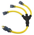 Prime GC130802, Yellow, Line Stow Adapter, 30 A, 3 12/3 AWG, 2 ft L