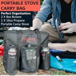 Chef Master Carrying Bag for Camp Stove & Butane Fuel Canister, Travel Camping Bag for Tin Cans, Compatible for Most Portable Camp Stoves & Dual Fuel Stove for Outdoor Trip, Camping Essential 90080
