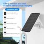 Baaletc 5W Solar Charger for Ring Doorbell, 19.6FT Cable Waterproof Solar Panel for Ring Battery Doorbell Plus/Pro/3/3+/4, Wireless Solar Power Supply, Cable & Adjustable Mount