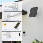 Baaletc 5W Solar Charger for Ring Doorbell, 19.6FT Cable Waterproof Solar Panel for Ring Battery Doorbell Plus/Pro/3/3+/4, Wireless Solar Power Supply, Cable & Adjustable Mount