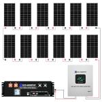 ECO-WORTHY 5KW Off Grid Solar System Complete Kit 12PCS 195W Mono Solar Panel (2340W) +1 * 48V 5KW Off-Grid Inverter + 1 * 51.2V 100Ah Server Rack Whole House Storage LiFePO4 Lithium Battery