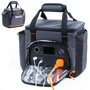 FRECOLSH Travel Carrying Case Compatible with Jackery Explorer 300/240/160, Portable Power Station Storage Case with Water- proof Bottom and Front Pockets for Jackery Accessories Solar Generator