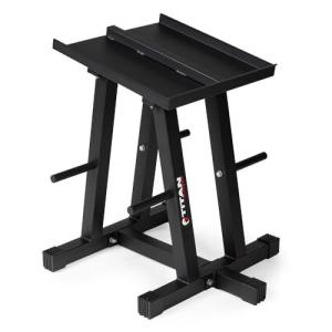 Titan Fitness Dumbbell Stand and Plate Tree, 260 LB Capacity, Organize Classic Dumbbells, Power Blocks, Loose Plates, Home Gym Storage Rack