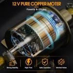 12V Electric Fuel Transfer Pump Set with 30 Gallons/H, Portable Gasoline Transfer Pump Kit with dual power cords/Fuel Pipe/Pulley Lead Pipe & Carrying Case Fit for Vehicles,Boats,Equipment (12V-Set)