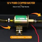 12V Electric Fuel Transfer Pump Set with 30 Gallons/H, Portable Gasoline Transfer Pump Kit with dual power cords/Fuel Pipe/Pulley Lead Pipe & Carrying Case Fit for Vehicles,Boats,Equipment (12V-Set)