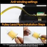 12V Electric Fuel Transfer Pump Set with 30 Gallons/H, Portable Gasoline Transfer Pump Kit with dual power cords/Fuel Pipe/Pulley Lead Pipe & Carrying Case Fit for Vehicles,Boats,Equipment (12V-Set)