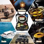 12V Electric Fuel Transfer Pump Set with 30 Gallons/H, Portable Gasoline Transfer Pump Kit with dual power cords/Fuel Pipe/Pulley Lead Pipe & Carrying Case Fit for Vehicles,Boats,Equipment (12V-Set)