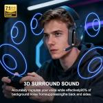 YOTMS Wireless Gaming Headset for PS5, PS4, PC, Switch, 2.4GHz USB & Type-C, Bluetooth 5.3 Gaming Headphones with Mic, 7.1 Surround Sound, 30+Hr Battery,Phone/Laptop/Tablet/Mac/Switch/Xbox,Black