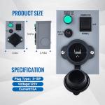 15 Amp 125V Nema 5-15P Transfer Switch, Generator Inlet Box with Circuit Breaker, Manual Transfer Switch for Generator Indoor and Outdoor, Weatherproof (5-15P)