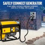 15 Amp 125V Nema 5-15P Transfer Switch, Generator Inlet Box with Circuit Breaker, Manual Transfer Switch for Generator Indoor and Outdoor, Weatherproof (5-15P)