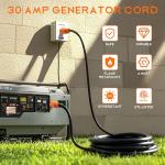 AOLINK 30 Amp Generator Extension Cord 10 Feet, NEMA L14-30P/L14-30R, 4-Prong Locking, Heavy Duty Power Cord, Orange