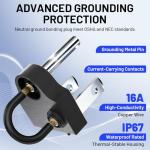 Generator Grounding Plug with Keychain - Portable Neutral Ground Bonding Adapter (NEMA 5-15P to 5-15R/TT-30R) for Inverter Generators, RV, Trailer, Camping - Easy Storage & Anti-Loss(2Pack ,Black)