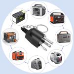 Generator Grounding Plug with Keychain - Portable Neutral Ground Bonding Adapter (NEMA 5-15P to 5-15R/TT-30R) for Inverter Generators, RV, Trailer, Camping - Easy Storage & Anti-Loss(2Pack ,Black)