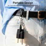 Generator Grounding Plug with Keychain - Portable Neutral Ground Bonding Adapter (NEMA 5-15P to 5-15R/TT-30R) for Inverter Generators, RV, Trailer, Camping - Easy Storage & Anti-Loss(2Pack ,Black)