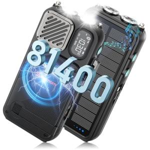 Emergency Radio, 22000mAh Solar Power Bank, FM NOAA Emergency Weather Radio, 20W Fast Charging Solar Charger, Portable Hand Crank Wireless Phone Charger Solar Radio with Flashlight Headphone Jack