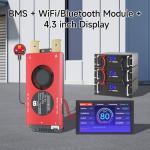 DALY BMS 48V 16S 500A Display - Smart BMS with 4.3 Inch LCD Touch Screen WiFi Bluetooth Module Supports RS485 CAN for 48V LiFePO4 Golf Carts Electric Outboard Motors Solar Energy Power Systems