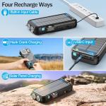 Emergency Radio, 22000mAh Solar Power Bank, FM NOAA Emergency Weather Radio, 20W Fast Charging Solar Charger, Portable Hand Crank Wireless Phone Charger Solar Radio with Flashlight Headphone Jack