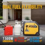 Gidrox 7500W Dual Fuel Inverter Generator, Gas & Propane Powered, RV Ready Remote/Electric Start, Super Quiet, 120V/240V with CO Sensor Portable Generator for RV, Camping or Party,EPA Compliant