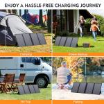 ENGINSTAR 60W Foldable Solar Panel Charger with 18V DC Outlet for Portable Power Stations EnginStar/Jackery/Rockpals/Flashfish, Portable Solar Generator with QC 3.0 for Outdoor Camping Van RV Trip