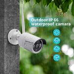 SEBIKAM 10CH Expandable Wireless Security Camera System with 10.1" Monitor 4pcs 2K/3MP Indoor Outdoor IP66 Waterproof Camera 2-Way Audio Night Vision Motion Detection Home Business Surveillance NOHDD