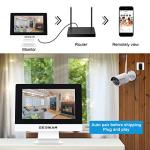 SEBIKAM 10CH Expandable Wireless Security Camera System with 10.1" Monitor 4pcs 2K/3MP Indoor Outdoor IP66 Waterproof Camera 2-Way Audio Night Vision Motion Detection Home Business Surveillance NOHDD
