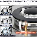 Llamaviva Gas Stove 12 Inch, Propane Cooktop 2 Burner, Portable Gas Cooktop Stainless Steel, Dual Fuel LPG/NG Convertible with Thermocouple Safety Protection for Kitchen, RV, Camping, Outdoor