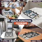 Llamaviva Gas Stove 12 Inch, Propane Cooktop 2 Burner, Portable Gas Cooktop Stainless Steel, Dual Fuel LPG/NG Convertible with Thermocouple Safety Protection for Kitchen, RV, Camping, Outdoor