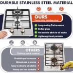 Llamaviva Gas Stove 12 Inch, Propane Cooktop 2 Burner, Portable Gas Cooktop Stainless Steel, Dual Fuel LPG/NG Convertible with Thermocouple Safety Protection for Kitchen, RV, Camping, Outdoor