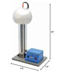 EISCO Van De Graaff Generator, Motor Driven - 120/240V, 50/60Hz - Includes Assembled Base with DC Motor, Power Cord, Discharge Wand, & Accessories - 22" Tall