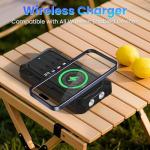 Solar Power Bank 49800mAh - Wireless Portable Charger 15W Fast Charging with 4 Built-in Cables. Equipped with a Powerful Flashlight, IP65 Outdoor Waterproof Power Bank Perfect for Camping, Hiking