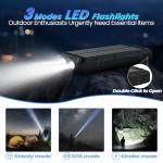 Solar Power Bank 49800mAh - Wireless Portable Charger 15W Fast Charging with 4 Built-in Cables. Equipped with a Powerful Flashlight, IP65 Outdoor Waterproof Power Bank Perfect for Camping, Hiking