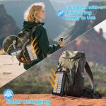 Solar Power Bank 49800mAh - Wireless Portable Charger 15W Fast Charging with 4 Built-in Cables. Equipped with a Powerful Flashlight, IP65 Outdoor Waterproof Power Bank Perfect for Camping, Hiking