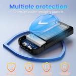 Solar Power Bank 49800mAh - Wireless Portable Charger 15W Fast Charging with 4 Built-in Cables. Equipped with a Powerful Flashlight, IP65 Outdoor Waterproof Power Bank Perfect for Camping, Hiking