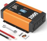 Ampeak 2000W Pure Sine Wave Inverter 12V DC to 120V AC LCD Display Power Inverter 17 Protections 3AC Outlets Dual 5V/3.1A USB Ports for Emergency Backup