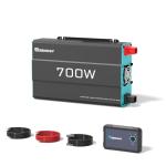 RENOGY REGO 700W Pure Sine Wave Power Inverter, 12V DC to 120V AC, 1400W Peak Power, 16.4FT Remote Controller, Solar/Car/RV Inverter for Emergency Backup, Off-Grid Living, Camping, Truck, Outdoor