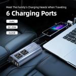 SUNWHEEL 300W Power Inverter DC 12V to 110V AC Car Inverter with 25W Quick Charge, 6.0A 4 USB Ports, Dual AC Adapter for Laptops Charger