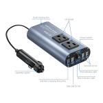 SUNWHEEL 300W Power Inverter DC 12V to 110V AC Car Inverter with 25W Quick Charge, 6.0A 4 USB Ports, Dual AC Adapter for Laptops Charger