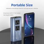 SUNWHEEL 300W Power Inverter DC 12V to 110V AC Car Inverter with 25W Quick Charge, 6.0A 4 USB Ports, Dual AC Adapter for Laptops Charger