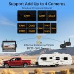Wireless Backup Camera System, 2 HD 1080P Cameras with 7" IPS Touch Screen Monitor, IP69 Waterproof, IR Night Vision, 4 Channels Loop Recording for Truck, RV, Trailer, Car and Camper